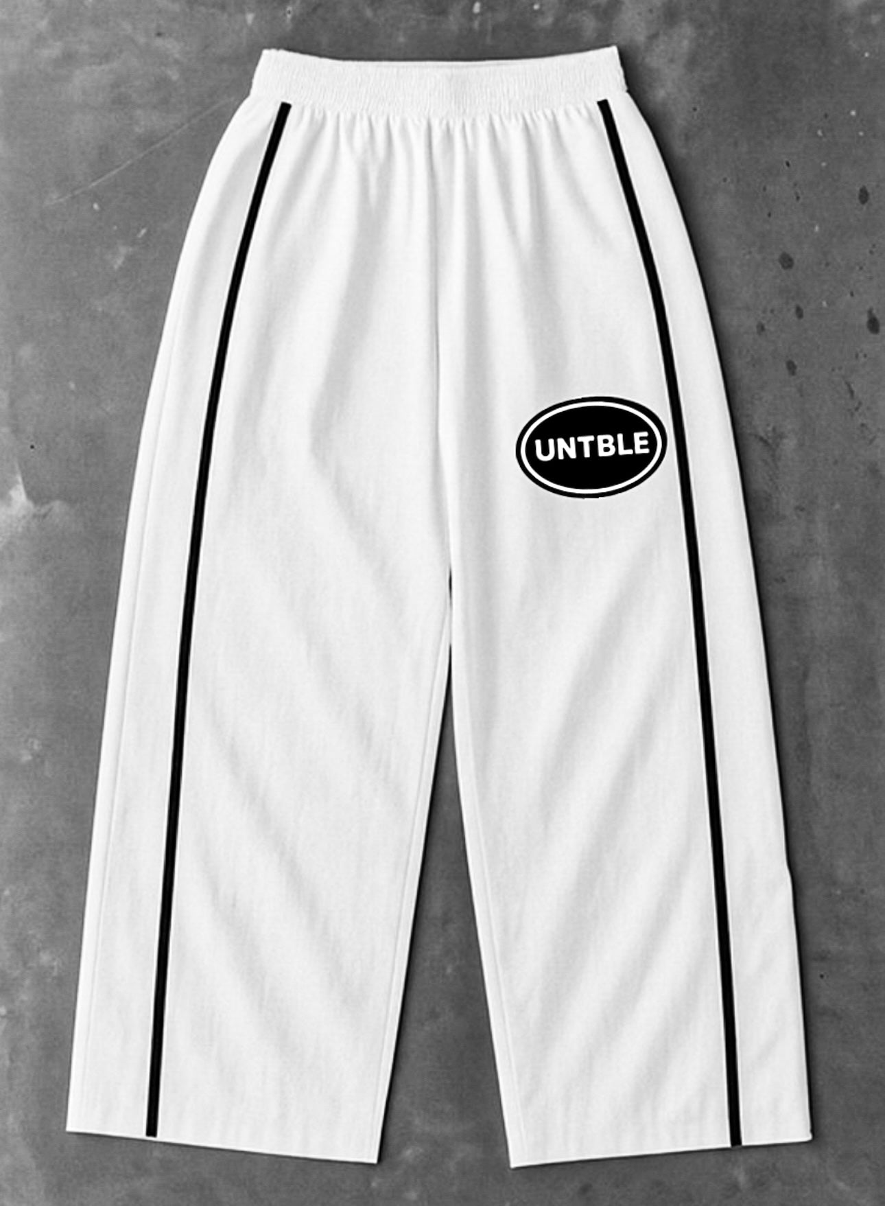 WHITE "UNTBLE" TRACKSUIT PANTS / SHORTS