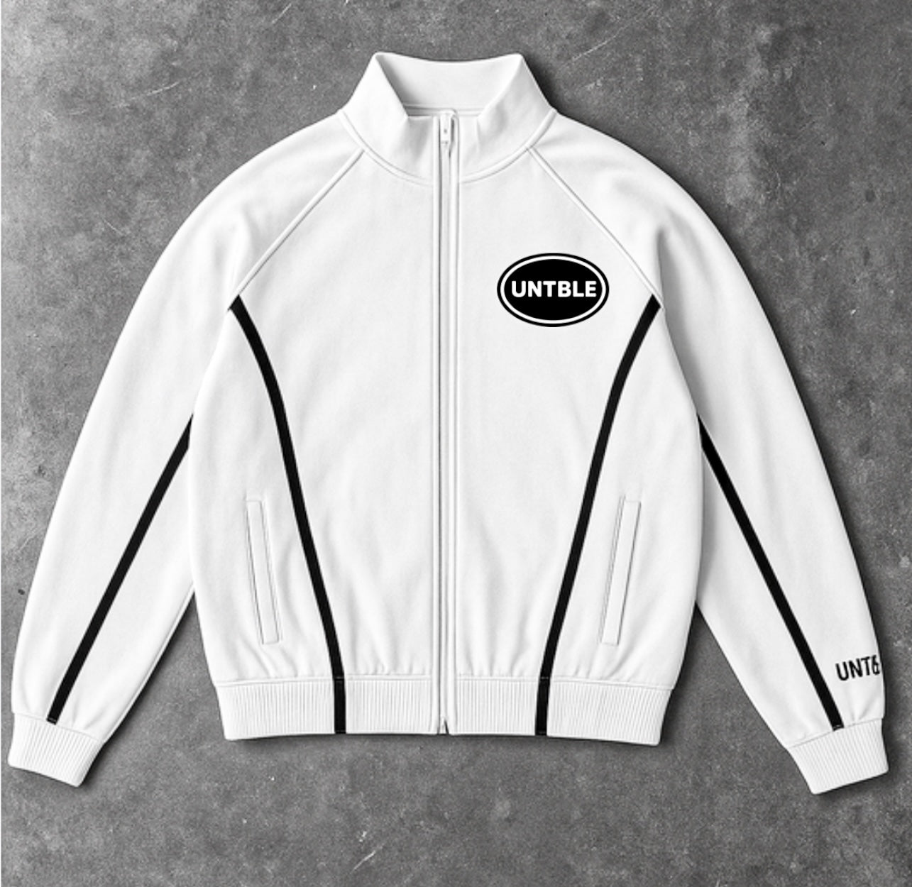 WHITE “UNTBLE” TRACKSUIT JACKET