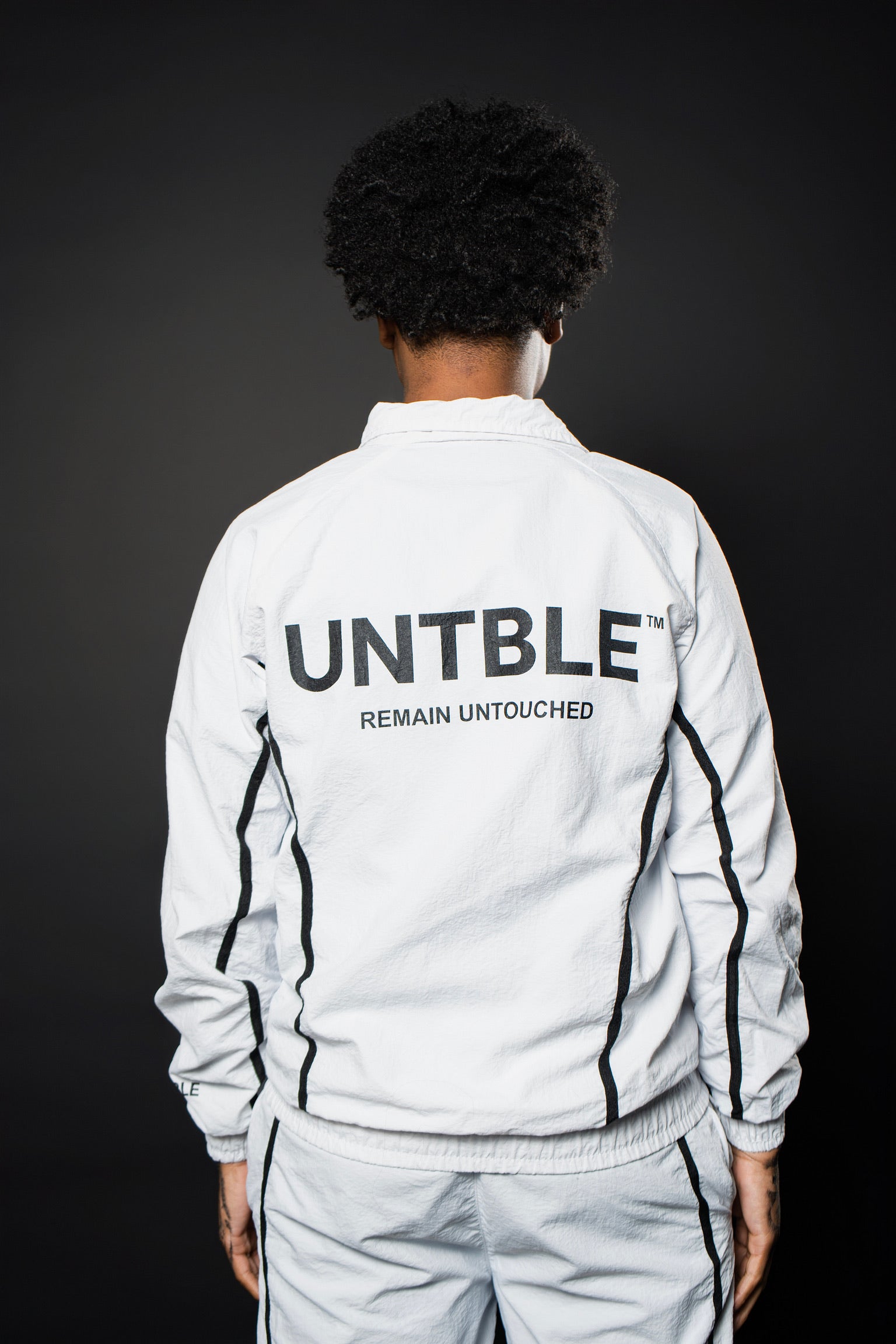 WHITE “UNTBLE” TRACKSUIT JACKET