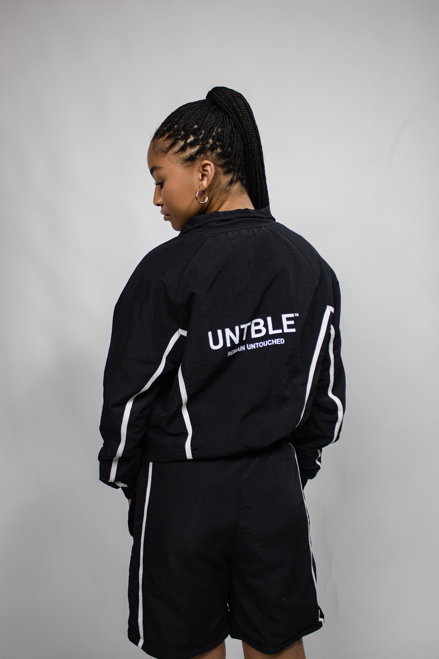 BLACK "UNTBLE" TRACKSUIT JACKET