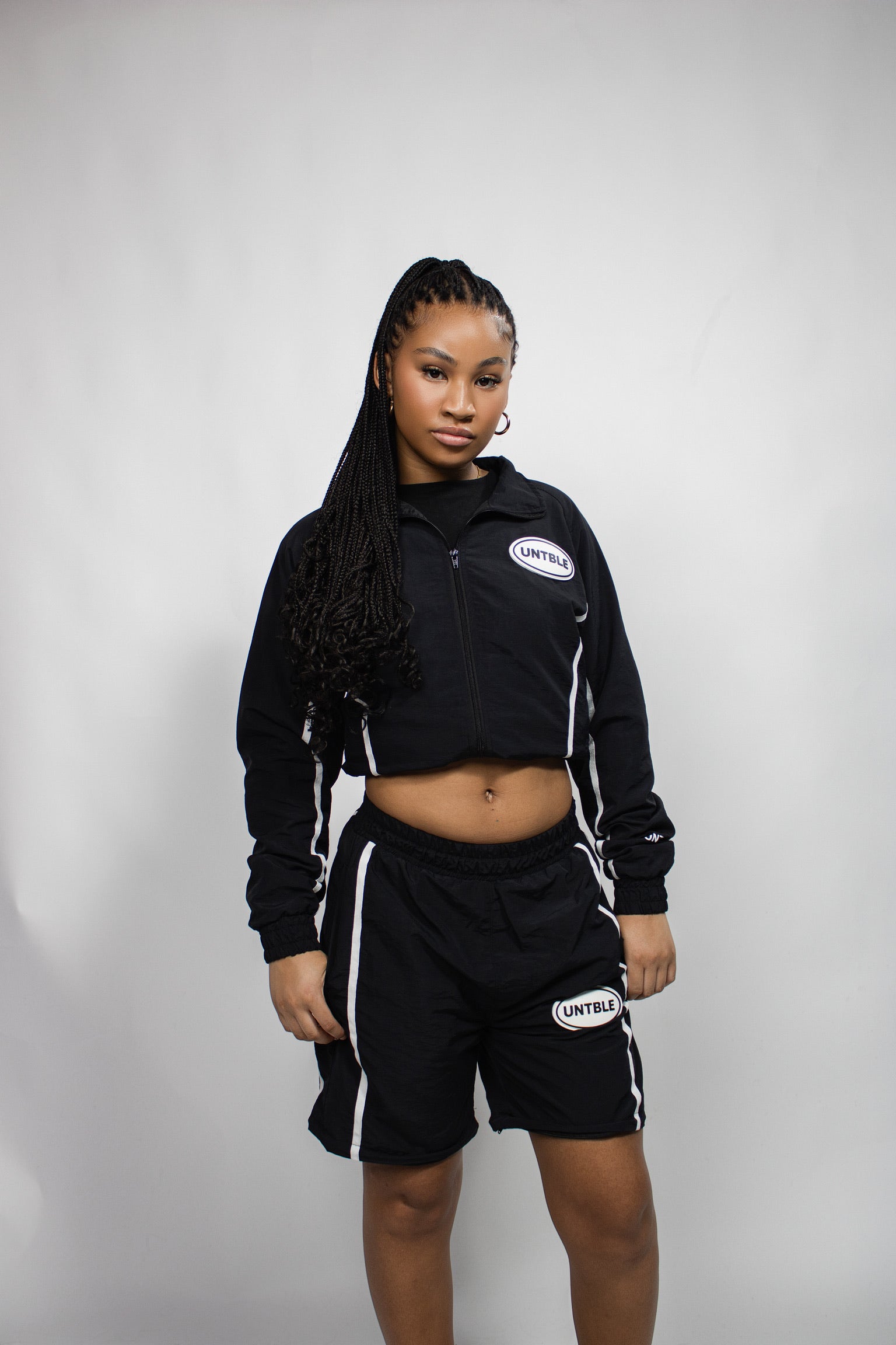BLACK "UNTBLE" TRACKSUIT SET