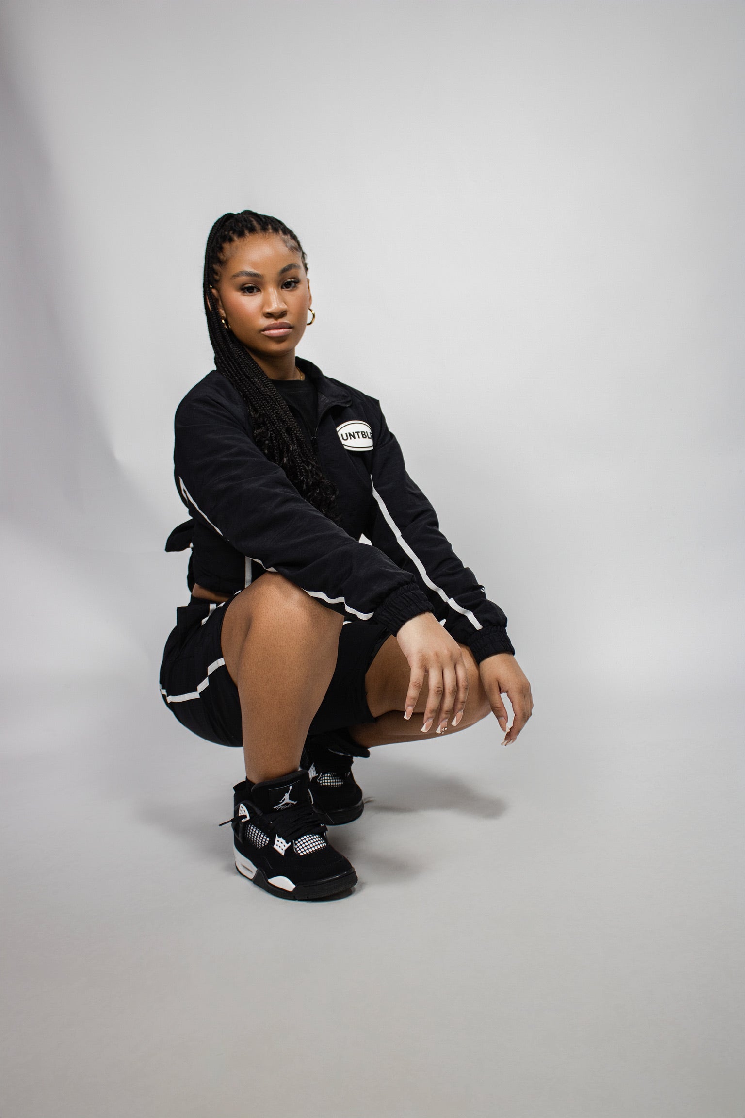 BLACK "UNTBLE" TRACKSUIT PANTS / SHORTS